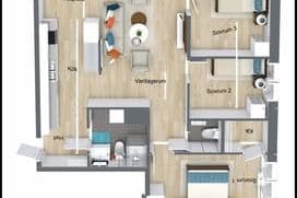 4 rok 91 kvm med balkong & hiss