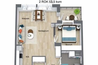 2 rok med balkong på Visgatan 30